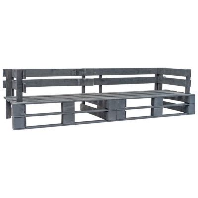 vidaXL Canapé palette de jardin 2 places gris bois 276312
