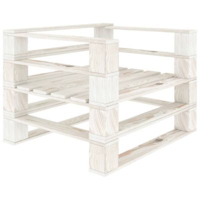 vidaXL Canapé palette de jardin avec coussins crème Bois 3052444