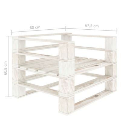 vidaXL Canapé palette de jardin avec coussins crème Bois 3052444