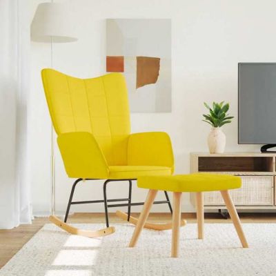 vidaXL Chaise à Bascule avec Tabouret Siège de Relaxation Fauteuil de Salon Salle de Séjour Siège de Salon Maison Intérieur 328025