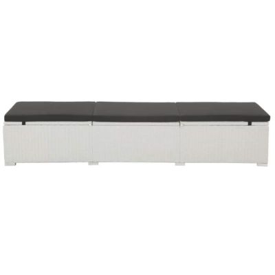vidaXL Chaise longue avec coussin Résine tressée Blanc