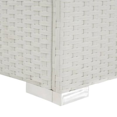 vidaXL Chaise longue avec coussin Résine tressée Blanc