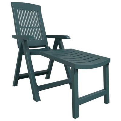 vidaXL Chaise longue vert plastique 364706