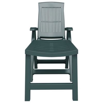 vidaXL Chaise longue vert plastique 364706