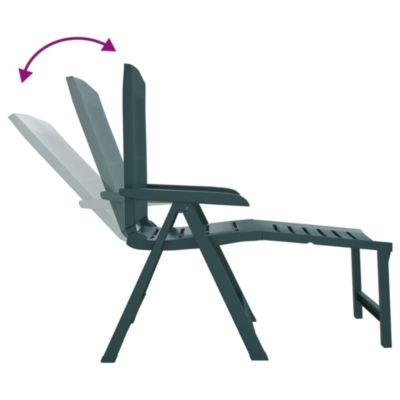 vidaXL Chaise longue vert plastique 364706