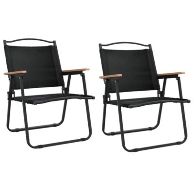 vidaXL Chaises de camping 2 pcs Noir 54x55x78 cm Tissu Oxford, chaise de plage, chaise de camping pliable, chaise de camping 31948