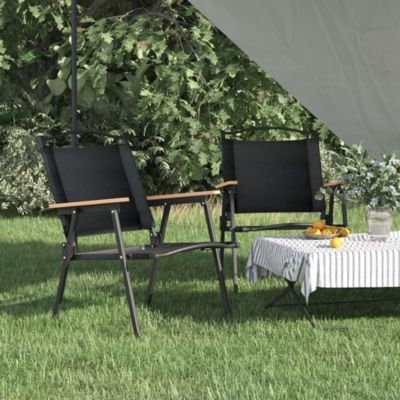 vidaXL Chaises de camping 2 pcs Noir 54x55x78 cm Tissu Oxford, chaise de plage, chaise de camping pliable, chaise de camping 31948