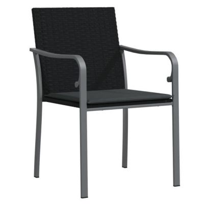 vidaXL Chaises de jardin avec coussins lot de 6 noir 56x59x84 cm rotin 3187076