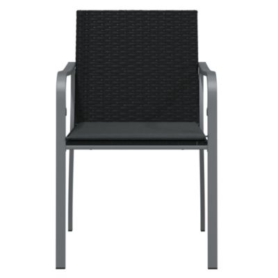 vidaXL Chaises de jardin avec coussins lot de 6 noir 56x59x84 cm rotin 3187076