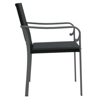 vidaXL Chaises de jardin avec coussins lot de 6 noir 56x59x84 cm rotin 3187076