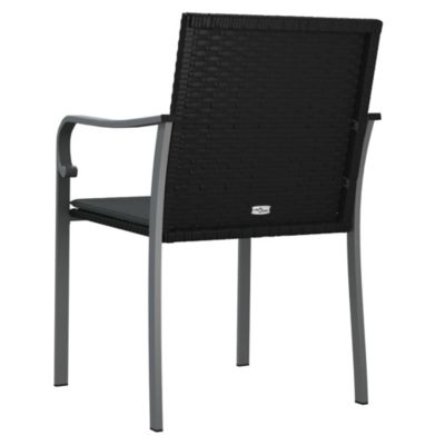 vidaXL Chaises de jardin avec coussins lot de 6 noir 56x59x84 cm rotin 3187076