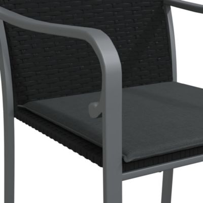 vidaXL Chaises de jardin avec coussins lot de 6 noir 56x59x84 cm rotin 3187076