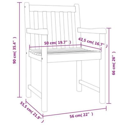 vidaXL Chaises de jardin lot de 6 56x55,5x90 bois massif d'acacia 3206273