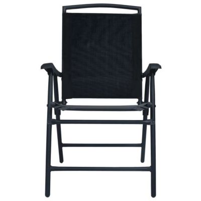 vidaXL Chaises de jardin pliables 2 pcs Textilène Noir