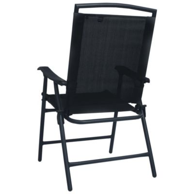 vidaXL Chaises de jardin pliables 2 pcs Textilène Noir