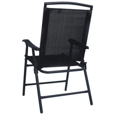 vidaXL Chaises de jardin pliables 2 pcs Textilène Noir