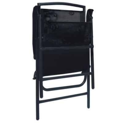 vidaXL Chaises de jardin pliables 2 pcs Textilène Noir