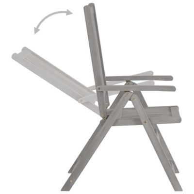 vidaXL Chaises inclinables de jardin, 2 pcs avec coussins Bois d'acacia.