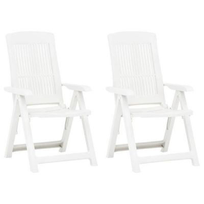 vidaXL Chaises inclinables de jardin 2 pcs Plastique Blanc