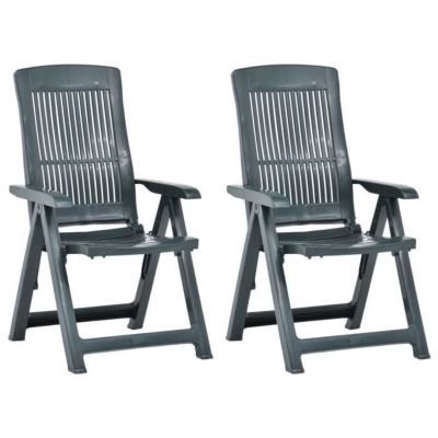 vidaXL Chaises inclinables de jardin 2 pcs Plastique Vert