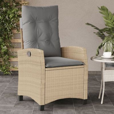 vidaXL Chaises inclinables jardin lot de 2 et coussins résine tressée 365221
