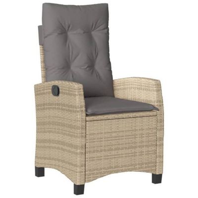 vidaXL Chaises inclinables jardin lot de 2 et coussins résine tressée 365221