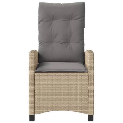 vidaXL Chaises inclinables jardin lot de 2 et coussins résine tressée 365221