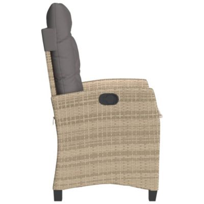 vidaXL Chaises inclinables jardin lot de 2 et coussins résine tressée 365221
