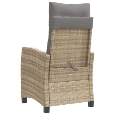 vidaXL Chaises inclinables jardin lot de 2 et coussins résine tressée 365221