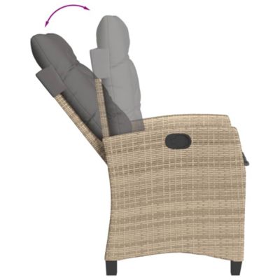 vidaXL Chaises inclinables jardin lot de 2 et coussins résine tressée 365221