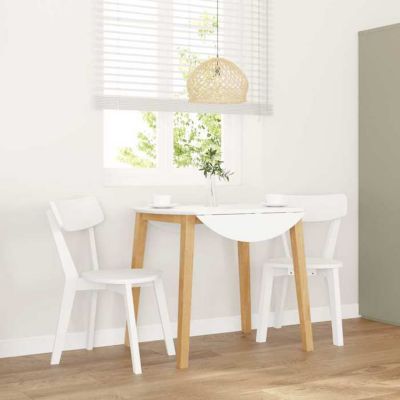 vidaXL Chaises à manger 2 pcs blanc bois massif caoutchouc, chaise à dîner, chaise, chaise de salon, chaises à dîner, chaise 41024