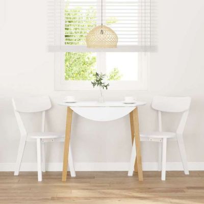 vidaXL Chaises à manger 2 pcs blanc bois massif caoutchouc, chaise à dîner, chaise, chaise de salon, chaises à dîner, chaise 41024