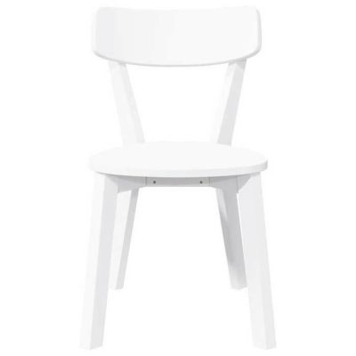 vidaXL Chaises à manger 2 pcs blanc bois massif caoutchouc, chaise à dîner, chaise, chaise de salon, chaises à dîner, chaise 41024