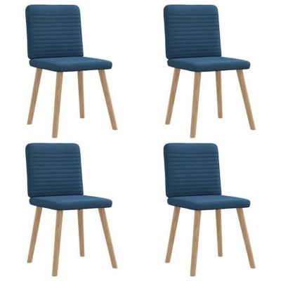 vidaXL Chaises à manger lot de 4 bleu tissu 3315252