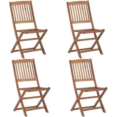 vidaXL Chaises pliables d'extérieur lot de 4 Bois d'acacia solide 46340