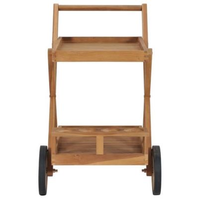 vidaXL Chariot à thé Bois de teck solide