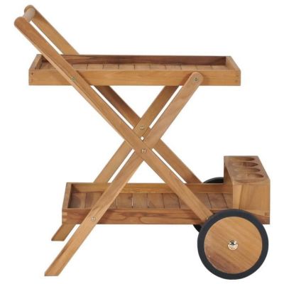 vidaXL Chariot à thé Bois de teck solide