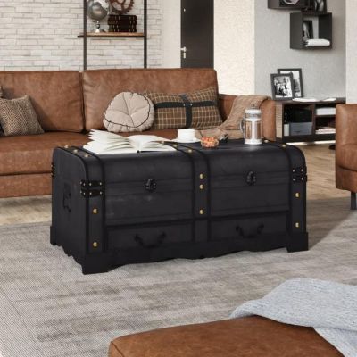 vidaXL Coffre de rangement en bois Large Noir 60797
