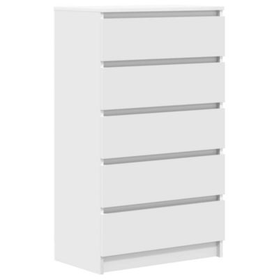 Commode Buffet 5 Tiroirs VidaXL - Meuble Rangement Moderne Noir Bois D'Ingénierie Pour Salon Ou Chambre