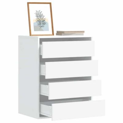 vidaXL Commode d'angle blanc 60x41x76 cm bois d'ingénierie, commode à tiroirs, classeur, armoire à tiroirs, armoire de 852870