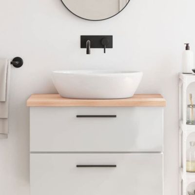 vidaXL Comptoir de salle de bain 80x60x4 cm bois massif non traité 3156027