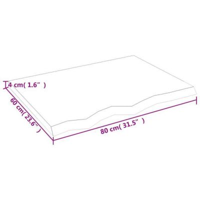 vidaXL Comptoir de salle de bain 80x60x4 cm bois massif non traité 3156027