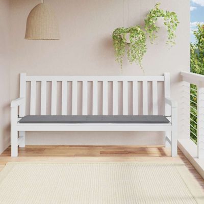 vidaXL Coussin de banc de jardin gris 200x50x3 cm tissu oxford 47607