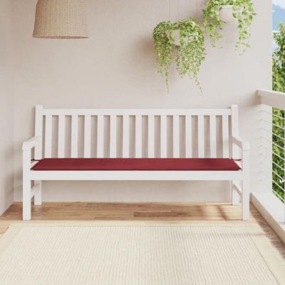 vidaXL Coussin de banc de jardin rouge bordeaux 180x50x3 cm 314092