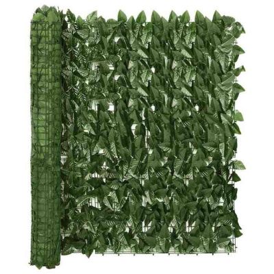 vidaXL écran de balcon avec feuilles vert foncé 400x100 cm
