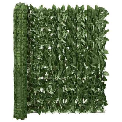 vidaXL écran de balcon avec feuilles vert foncé 600x100 cm