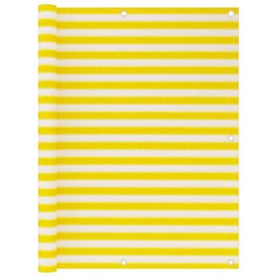 vidaXL écran de balcon Jaune et blanc 120x500 cm PEHD