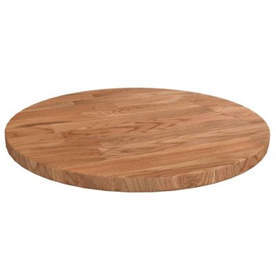 VidaXL - Dessus de table rond - Chene massif traite - Marron clair - 30 cm x 1 5 cm