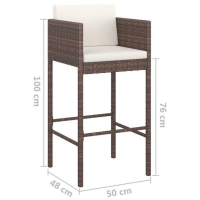 vidaXL Ensemble bar de jardin 5 pcs et Coussins Meubles d'Extérieur Table et Chaises de Patio Salon de Jardin Terrasse 3094780