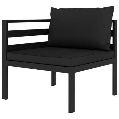 vidaXL Ensemble de canapés 2 pcs avec coussins Aluminium Anthracite